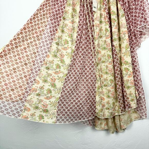 NWT Free People Because I Love You Tunic/Dress In Sunshine Combo Sz M Boho Sheer - Picture 9 of 16